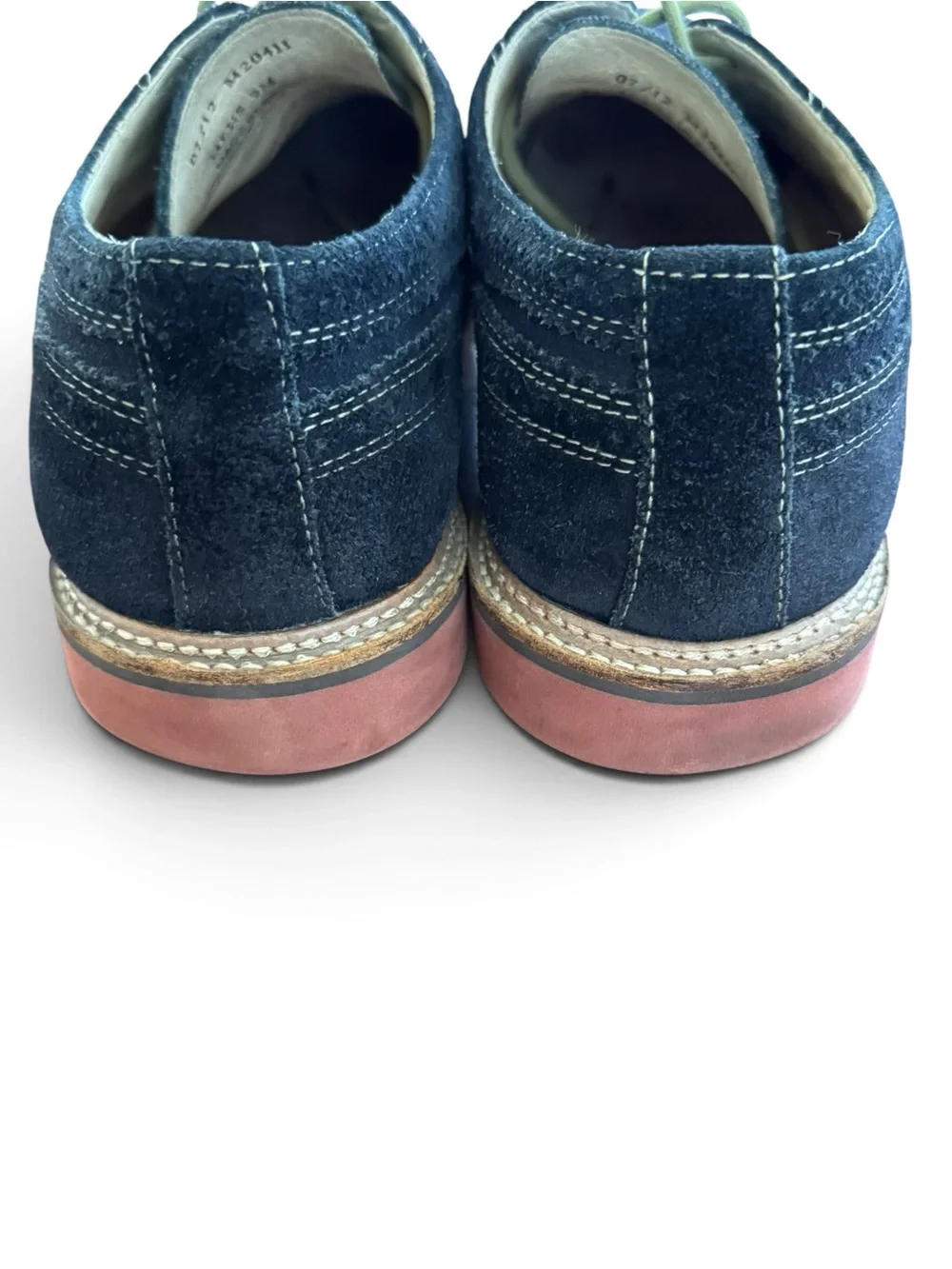 1901 Men's Navy Suede Wingtip Oxfords made in Brazil 9M